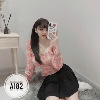 Bigsize Áo caro hồng A182