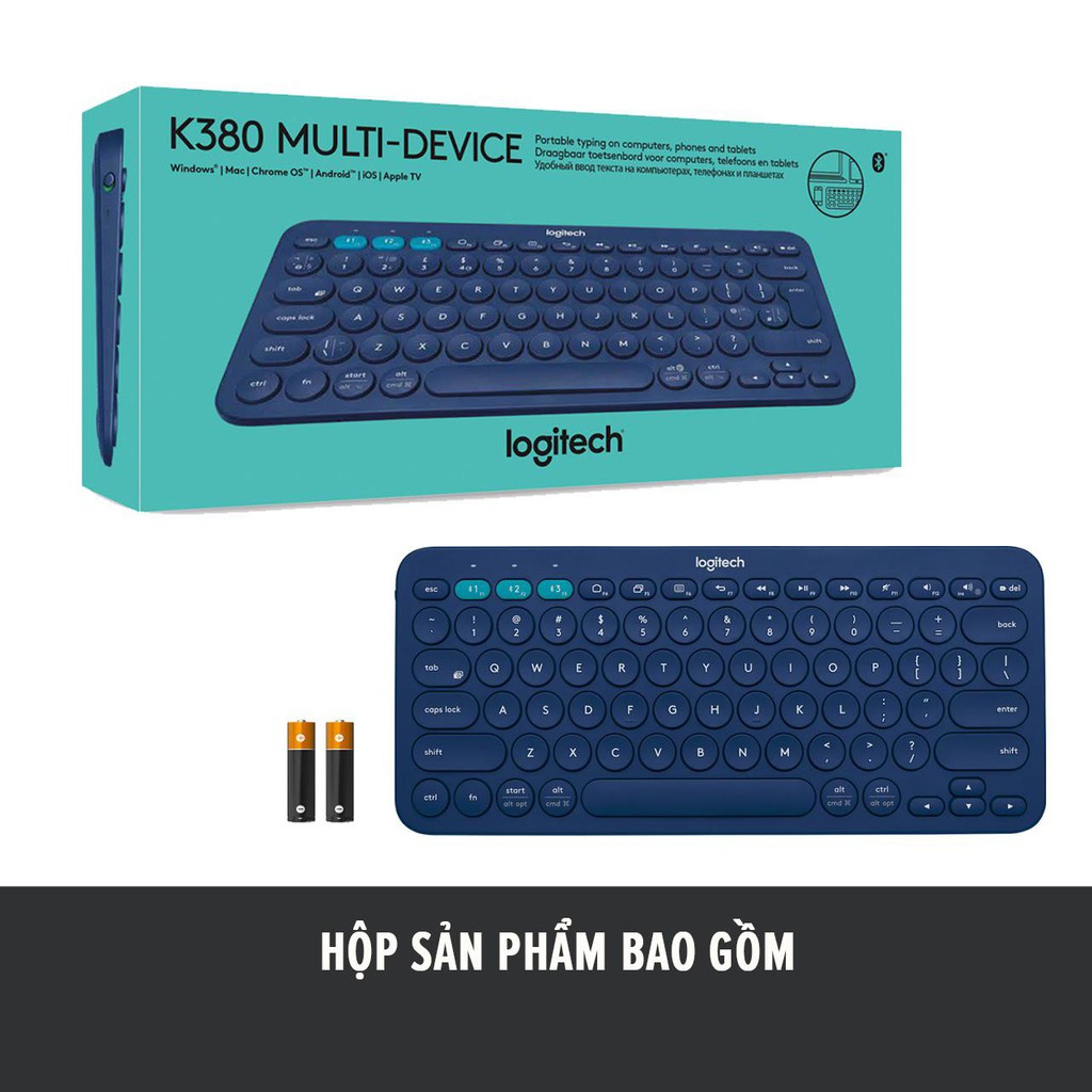 Bàn phím Bluetooth Logitech K380, Kết nối Bluetooth cùng lúc 3 thiết bị, Pin sử dụng tới 2 năm - Hàng Chính Hãng | BigBuy360 - bigbuy360.vn