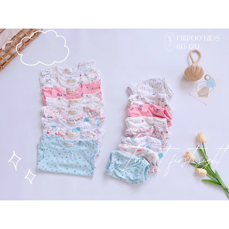 Miwoo Kids bộ bé gái cánh tiên tay bèo hến