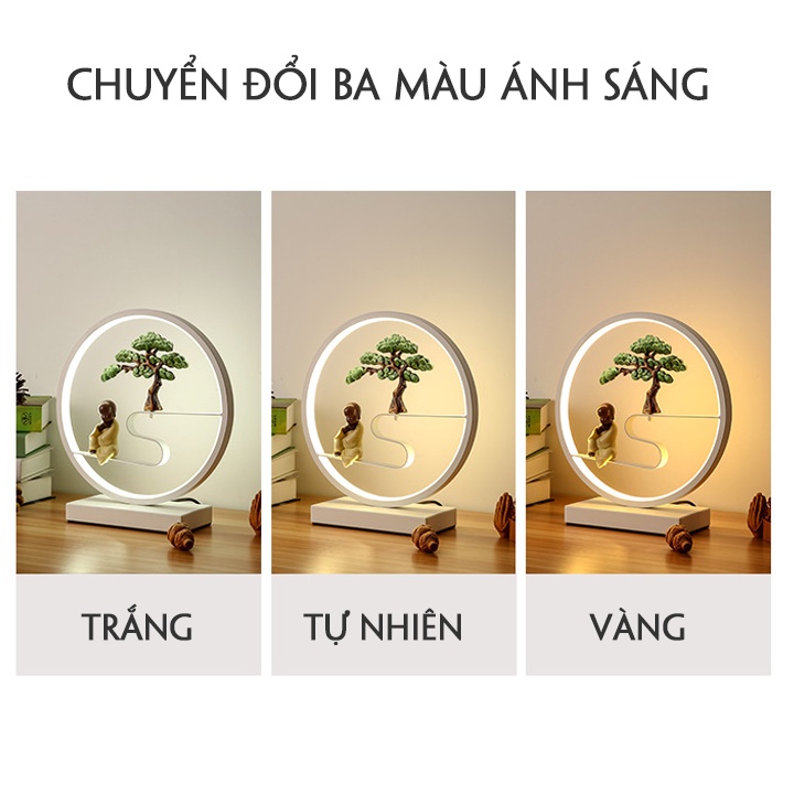 Đèn Led Để Bàn Trang Trí Phòng Ngủ Hình Tròn 30x33cm M096