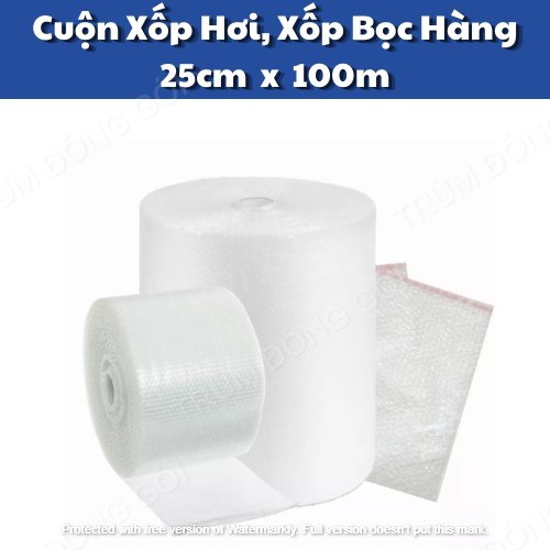 Cuộn Bong Bóng Khí Cuộn Xốp Khí (25cm X 100m) - Màng Xốp Hơi - Xốp Nổ - Gói Hàng - Bọc Hàng - Kích Thước 0.25m X 100 (M)