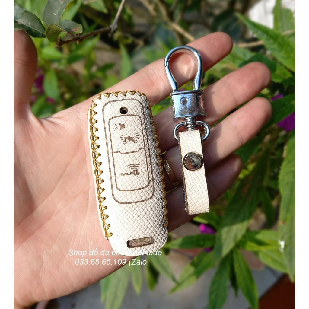Bao da chìa khóa Honda vision 2021-2022, SH 2022, Lead 2022, Winer...smart key bằng da bò, kèm tặng móc khóa