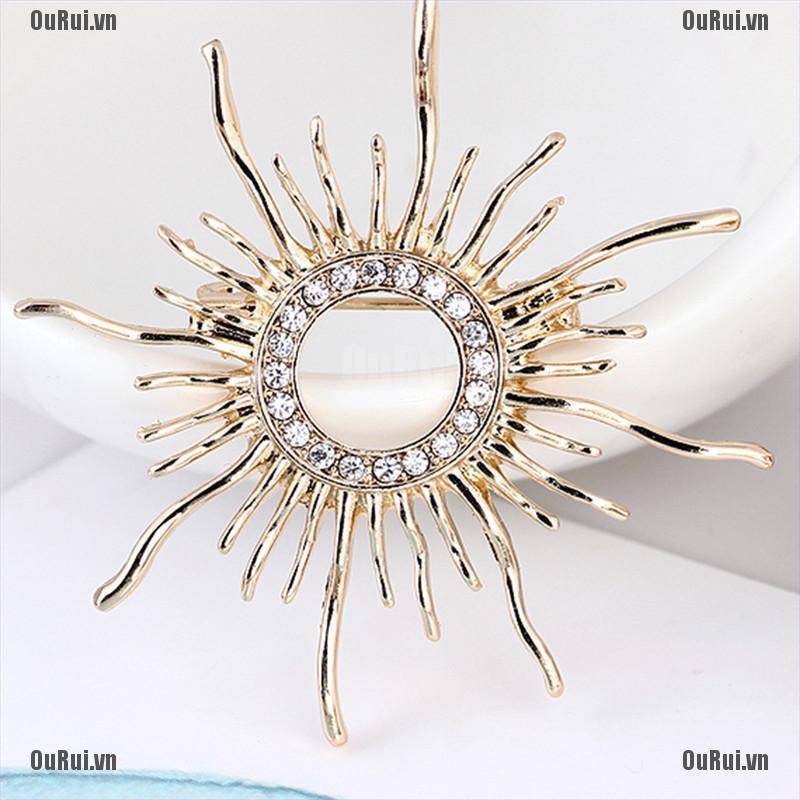 Ghim Cài Áo Hình Mặt Trời Đính Đá Thời Trang Cho Nữ
