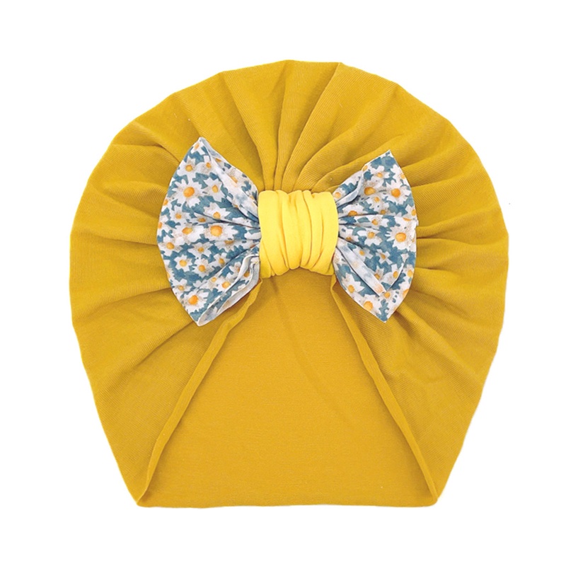 Mũ Beanie Thắt Nơ In Họa Tiết Hoa Dành Cho Trẻ Sơ Sinh