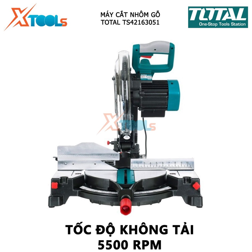 Máy cắt nhôm TOTAL TS42163051 máy cưa nhôm có công suất 1600W, 220-240V, Tốc độ không tải 2800rpm, 60x185mm cắt cơ khi