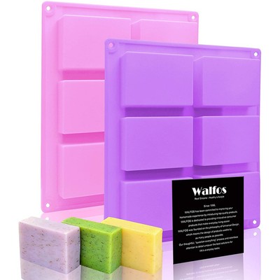 Walfos 6 Khoang Hình Chữ Nhật Bánh Silicon Bánh Ngọt Xà Phòng Khuôn