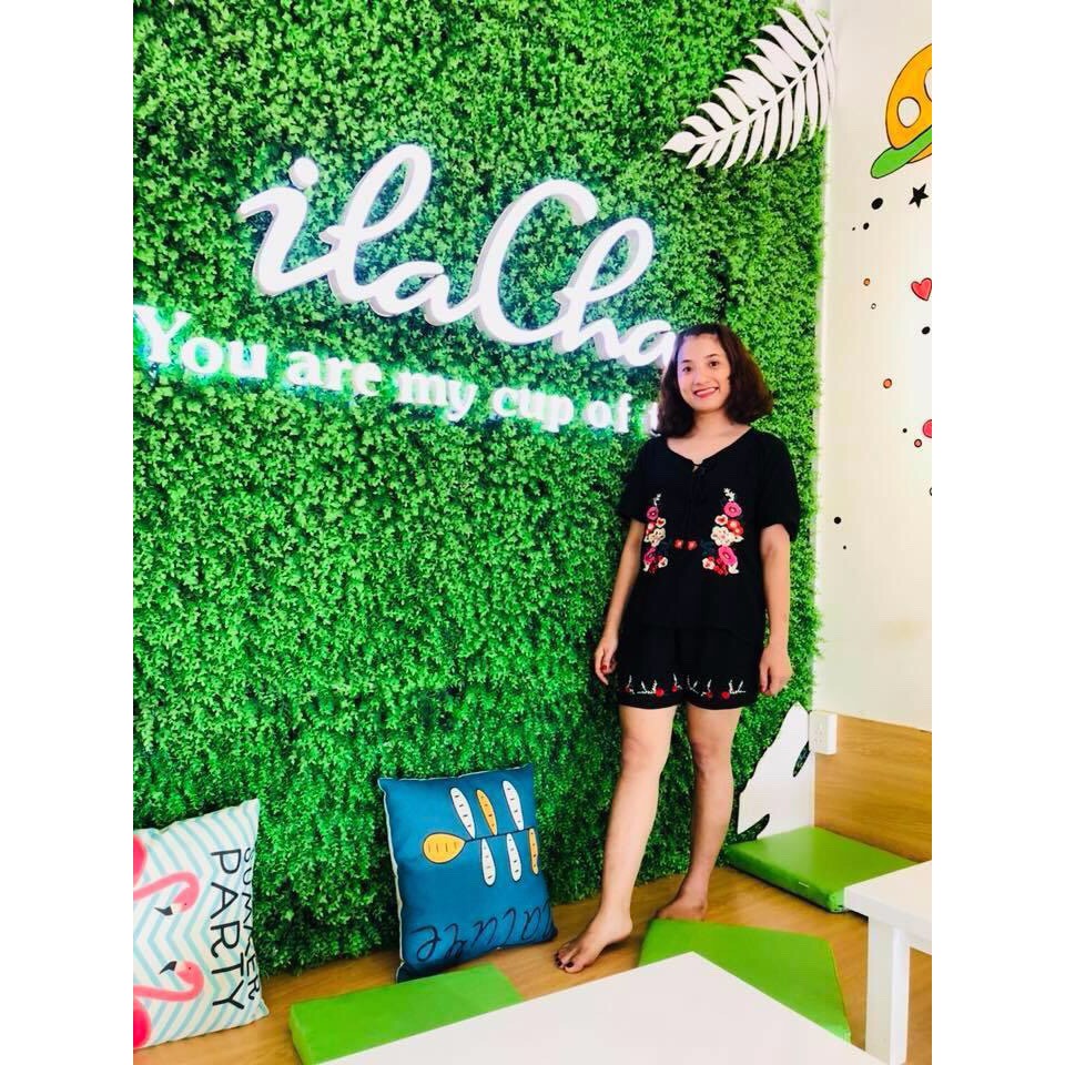 Bộ đũi thêu hoa nổi hotreend  )Kèm hình thật