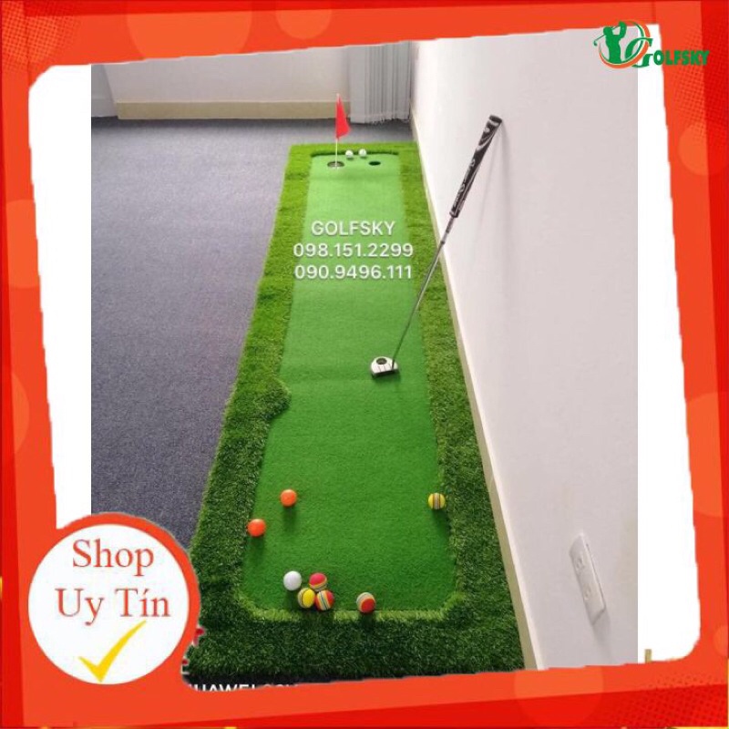 THẢM TẬP GOLF PUTTING 0.6 x 3 Mét - TẶNG HỐ CỜ VÀ BÓNG GOLF