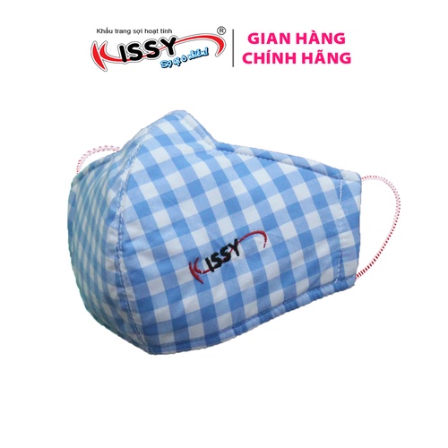 Khẩu Trang Kissy Chống Nắng Và Bụi Mịn Hiệu Quả Caro Xanh Trắng, Giao Chuẩn Mẫu