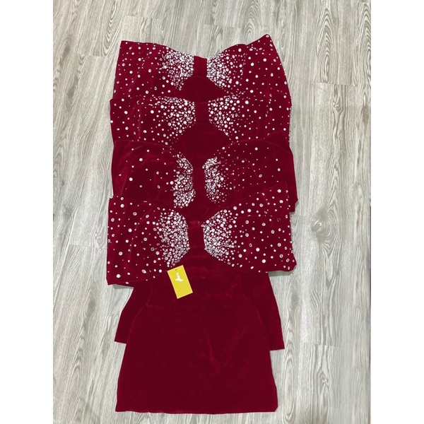 Ms1273y ĐẦM NHUNG BẸT VAI KẾT ĐÁ PHA-LÊ TRẮNG full size S/M/L/XL ẢNH VÀ VIDEO SHOP TỤE CHỤP 1000%