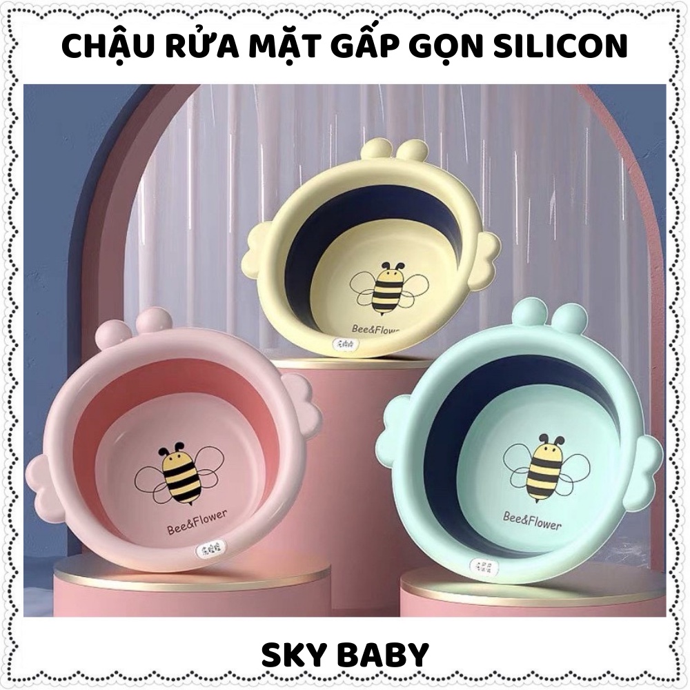 [DEAL SỐC ] Chậu rửa mặt cho bé, thau gấp gọn hình ong, chậu nhựa vệ sinh cá nhân cho trẻ sơ sinh tiện lợi tiết kiệm