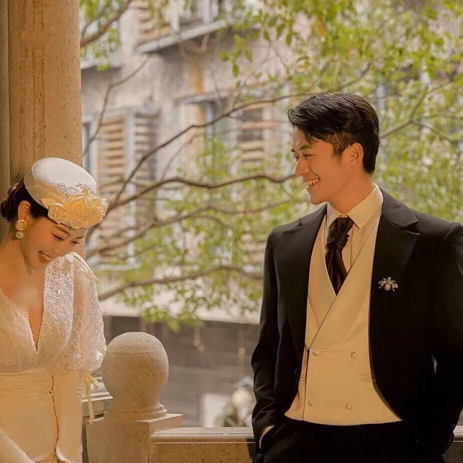 [Aishang Trang Sức Đẹp] Mũ Beret Cô Dâu Phong Cách Hepburn Anh Quốc Cổ Điển Màu Trắng Phụ Kiện Chụp Ảnh Cưới Cô Dâu