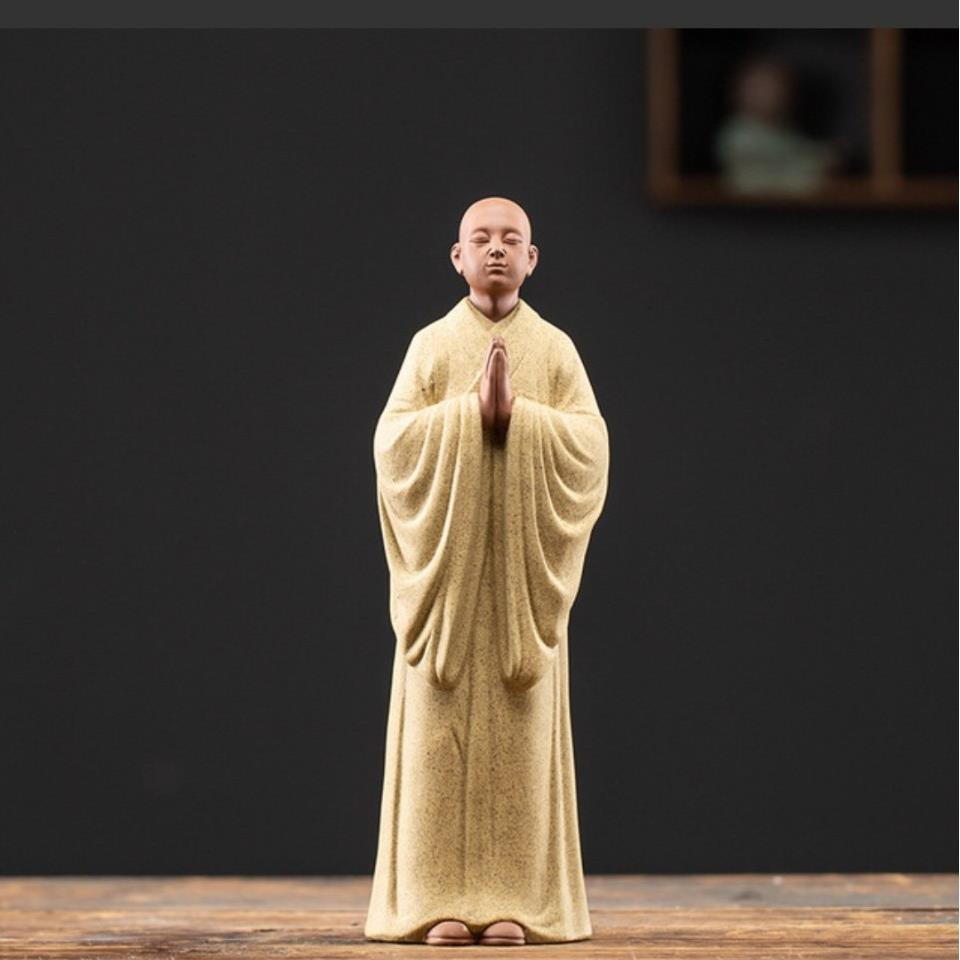 Tượng gốm Tăng nhân Nhà sư bái phật- Tượng Tu sĩ thành tâm hướng phật