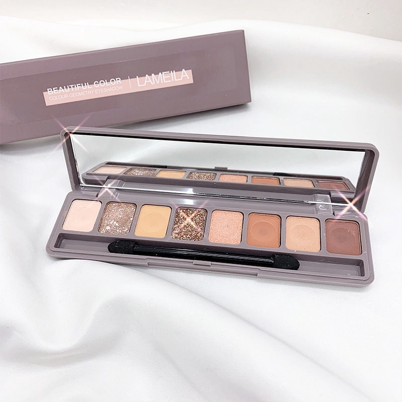 Bảng phấn trang điểm mắt 8 màu lấp lánh có chất lì chống thấm nước phong cách Hàn Quốc | BigBuy360 - bigbuy360.vn