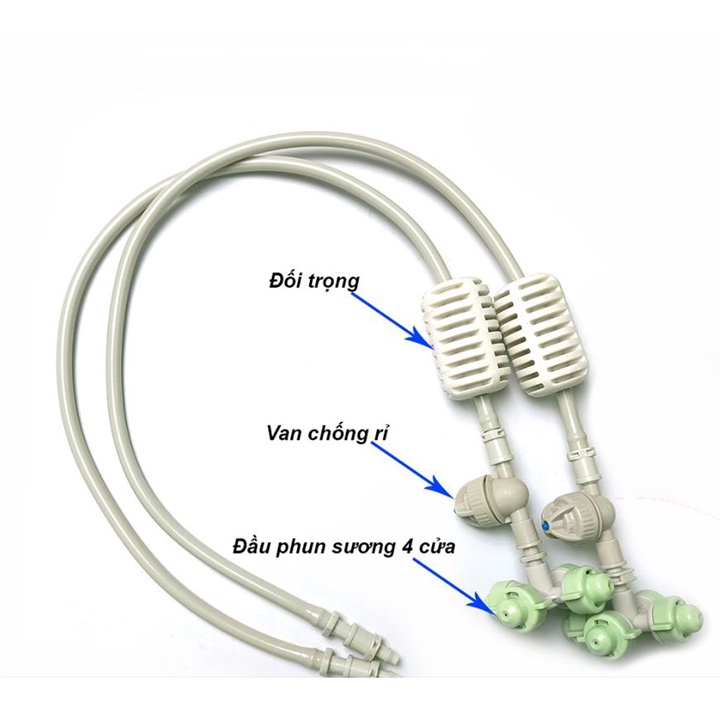 [Sỉ 100 sợi] Dây treo béc phun sương, tạ treo béc đối trọng có van áp (không gồm béc)