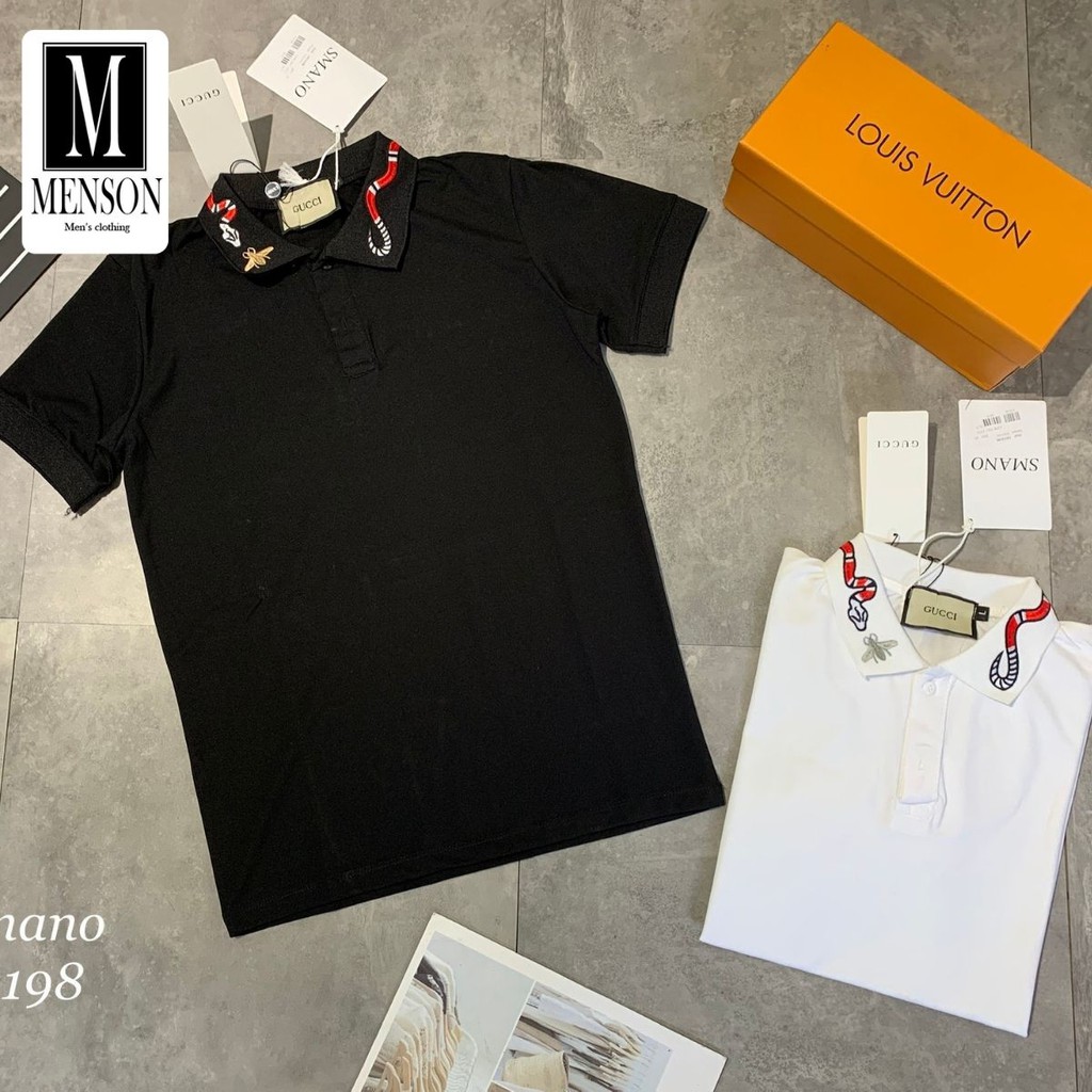 [Hàng Cao Cấp] Áo Thun Nam Có Cổ thêu hình rắn hàng hiệu cao cấp - Áo Polo Nam Chất Mát Mùa Hè MENSON M2050 | BigBuy360 - bigbuy360.vn