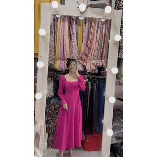 Đầm Maxi cúp ngực tay phồng