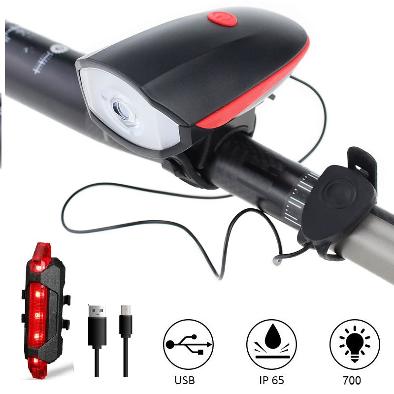 Set 2 Đèn Pha LED Có Thể Sạc Lại Cho Xe Đạp