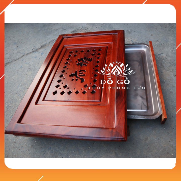 Khay trà tần thủy hoàng-gỗ hương khay trà chữ nhật hiện đại cỡ to 55x35/64x40