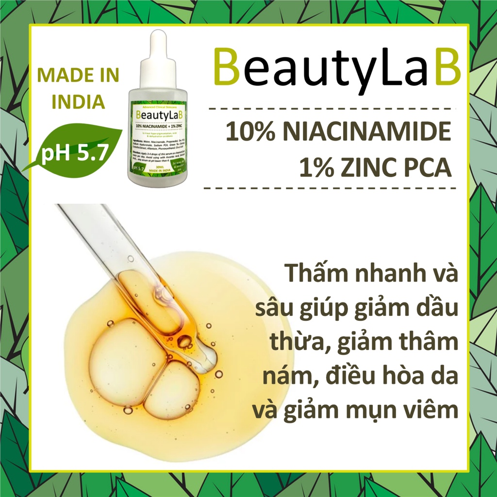 Tinh chất kiềm dầu giảm mụn trợ sáng 10% Niacinamide 1% Zinc PCA thu nhỏ lỗ chân lông Ordinary Inkey
