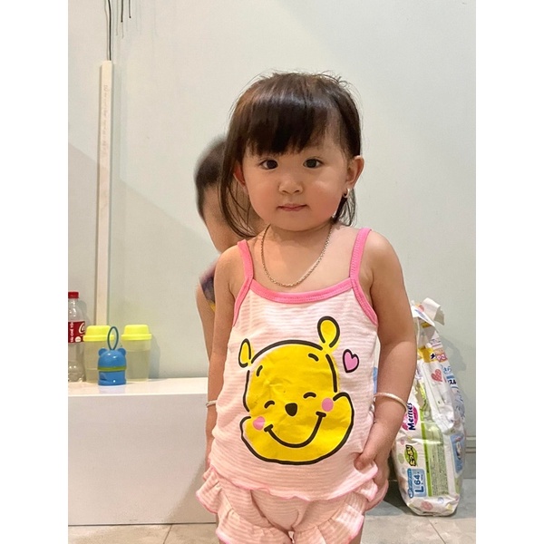 Bộ 2 dây bé gái, đồ bộ chip cho bé gái chất cotton borip dày dặn thoáng mát co giãn tốt 8-23kg Tomkids