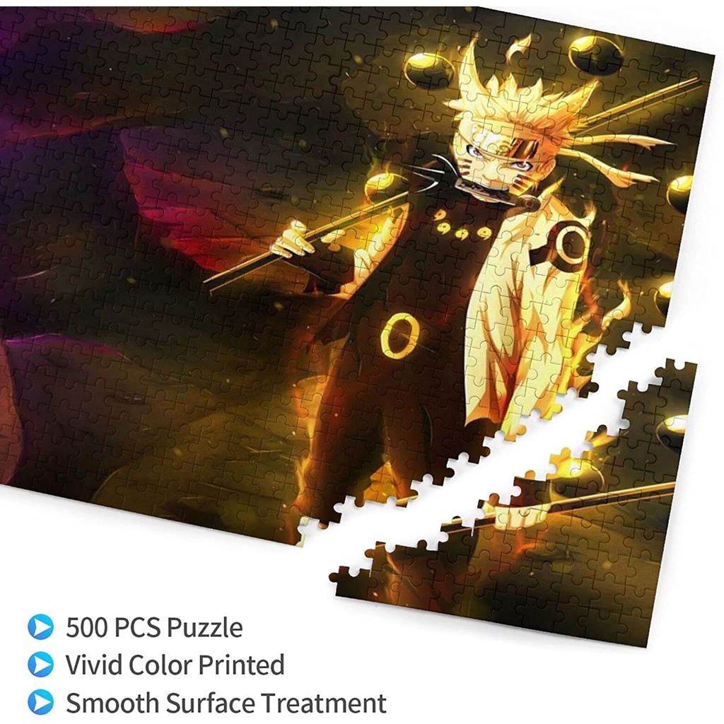 Đồ chơi xếp hình 300/500/1000 mảnh ghép hình nhân vật trong anime Naruto dùng cho trang trí nội thất