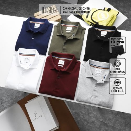|Hẻm Store| Áo Polo nam, áo thun có cổ SATOSHI SAPL19 Single Jersey Yarndyed Sọc Nhuyễn chất liệu cotton 100% 3 màu Xanh | BigBuy360 - bigbuy360.vn