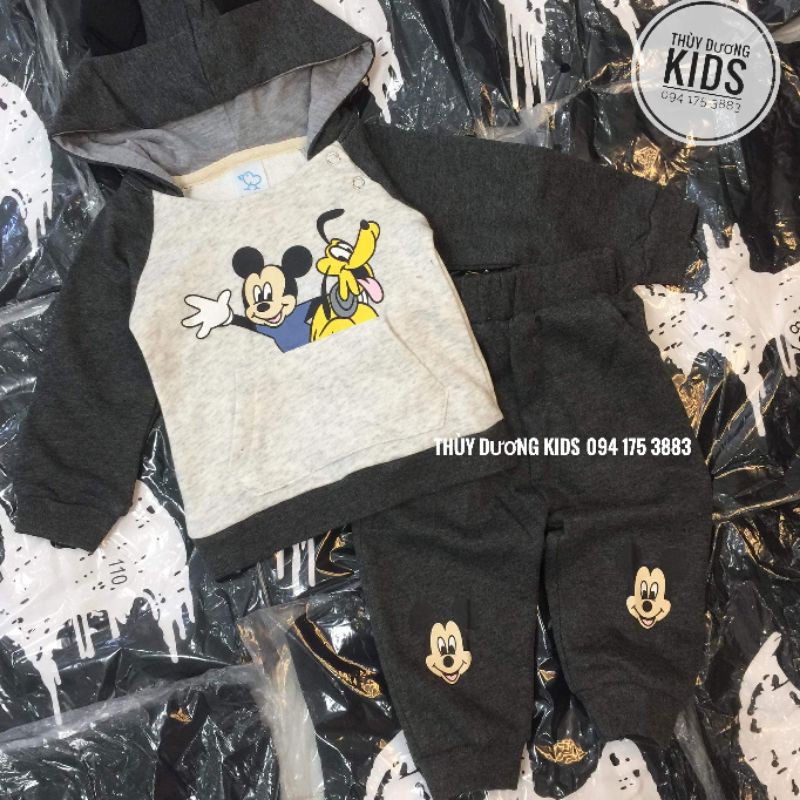 Bộ nỉ dày Mickey & Pluto Babyclub dư xịn cho bé trai, bé gái