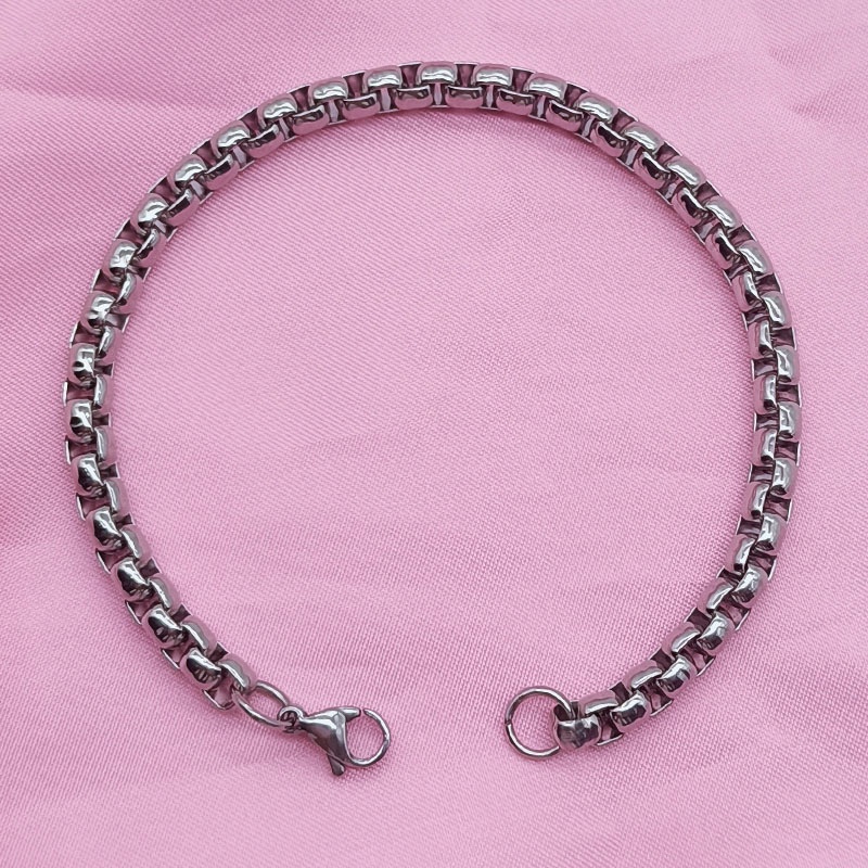 Lắc tay inox cao cấp kiểu bông dừa khít màu trắng sáng siêu đẹp, không đen, không gỉ - Có 2 cỡ phù hợp cho cả nam và nữ