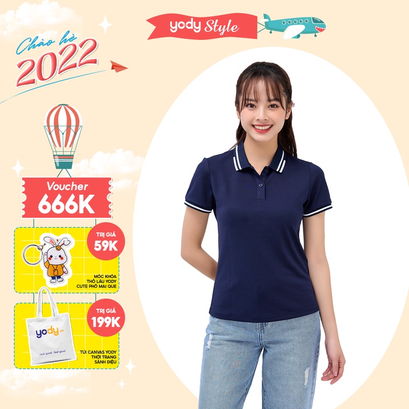 Áo polo nữ Cafe YODY dáng suông chống tia UV áo cộc tay có cổ cao cấp siêu nhẹ siêu mát khử mùi bảo vệ nàn da APN5070