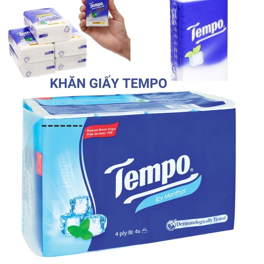 Khăn giấy lau mặt bỏ túi Tempo chất liệu an toàn mềm mịn dai hơn không gây kích ứng thương hiệu hàng đầu từ Đức Angola