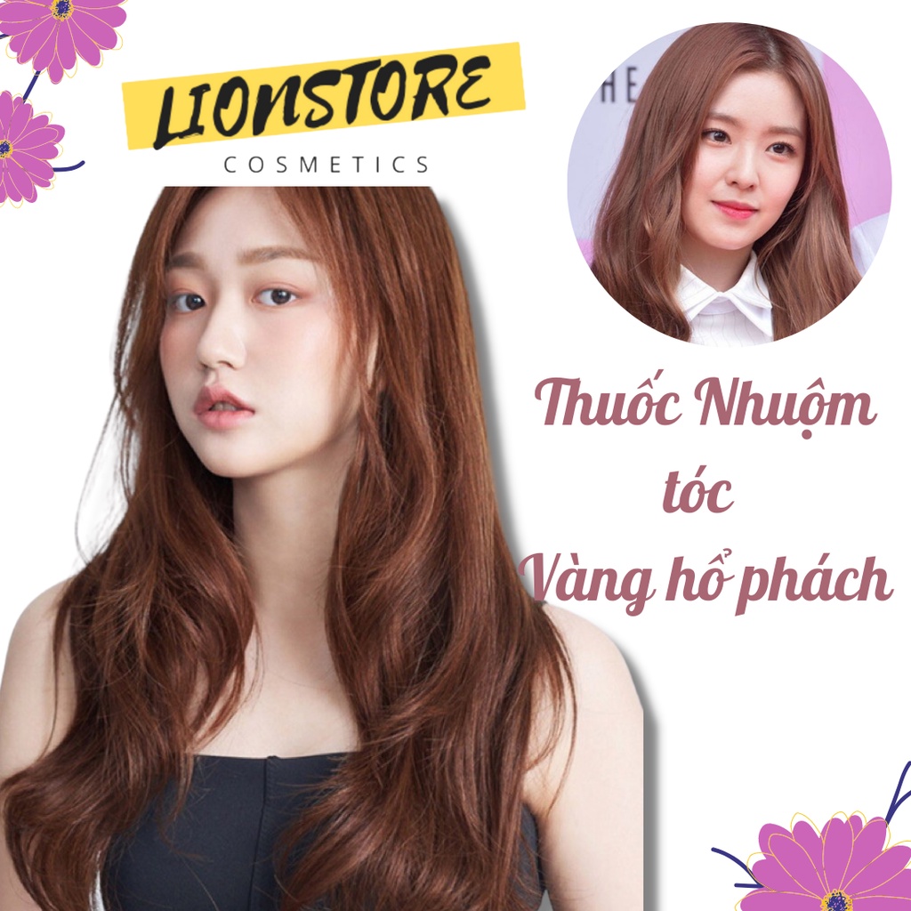 Thuốc nhuộm tóc màu VÀNG HỔ PHÁCH thuốc nhuộm tóc tại nhà tặng kèm oxy găng tay mũ ủ