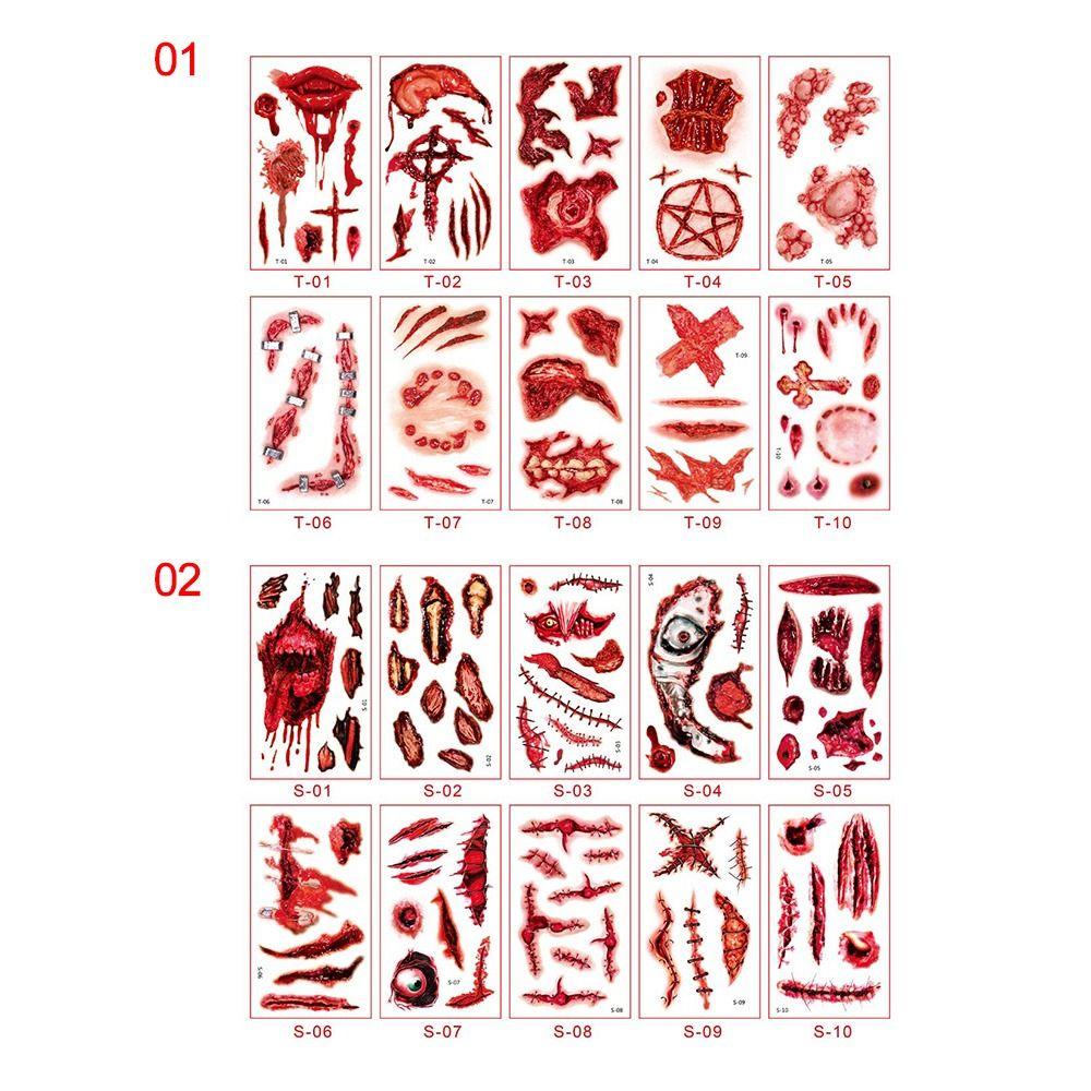 Gswltt 10 cái / bộ halloween face sticker hot halloween trang trí nội thất hình xăm không thấm nước