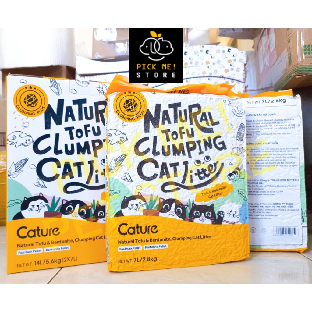 Cát Đậu Nành CATURE Mix Đất Sét - Cát Vệ Sinh Cho Mèo - 7L | Có thể xả bồn cầu, Toilet |Tofu