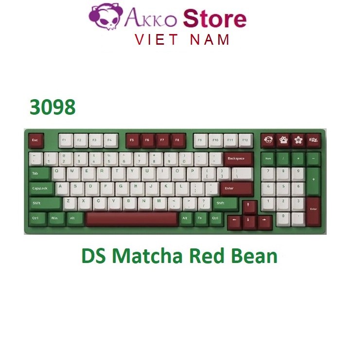 Bàn phím cơ AKKO 3098 DS Matcha Red Bean ( Akko Blue / Orange / Pink switch V2 )