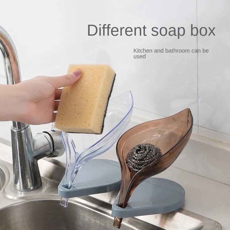 Mới Khay Đựng Xà Phòng Hình Chiếc Lá Thiết Kế Sáng Tạo Có Cốc Hút Không Đục Lỗ Cho Phòng Tắm