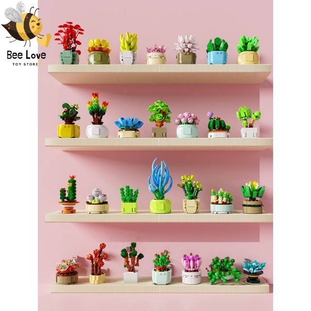 Lego Hoa trang trí, bộ lắp ráp hoa decor làm đồ chơi xếp hình cho bé vừa là đồ trang trí nhà cửa cho mẹ BL94 BeeLove