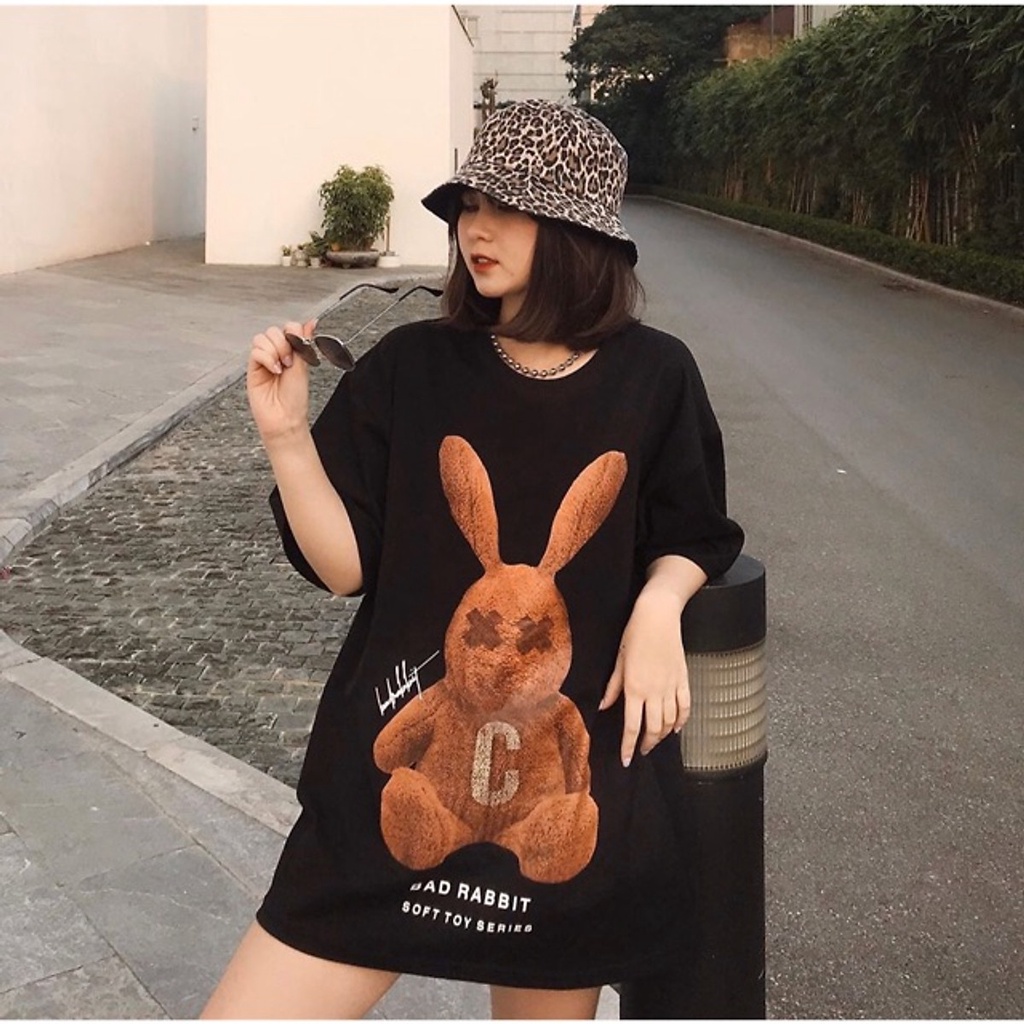 [FREESHIP] Áo Thun Tay Lỡ Cực chất Unisex Hình In Bad Rabbit Form Rộng