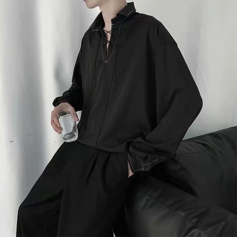 Áo sơ mi nam dây chéo