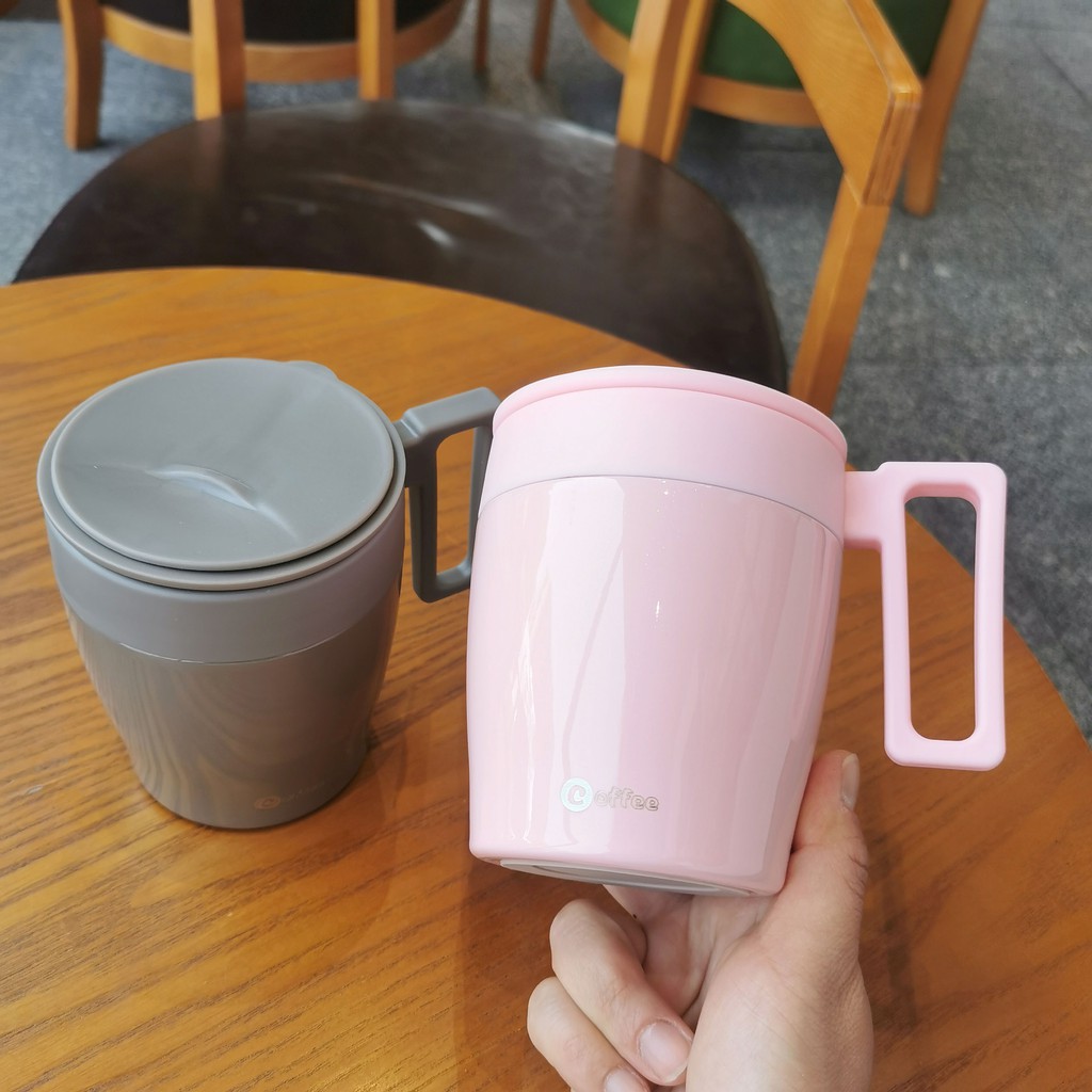 Ly giữ nhiệt 350ml HOT&COOL tiện lợi sang trọng làm bằng thép không gỉ 304 có quai cầm tay