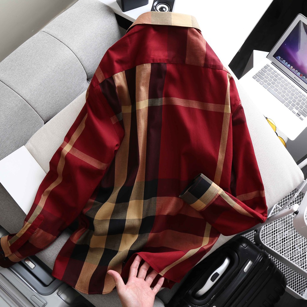 ÁO SƠ MI NAM tay dài caro BBR BIGSIZE [bigsize &lt; 130kg]