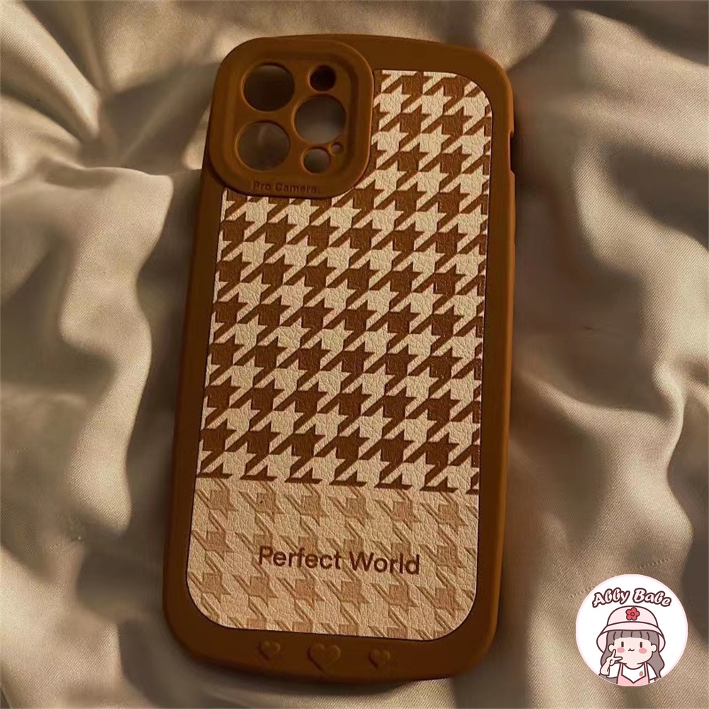 Ốp Điện Thoại TPU Mềm Họa Tiết Houndstooth Màu Tương Phản Cho IP 13 12 11 Pro Max XR 8 7 Plus