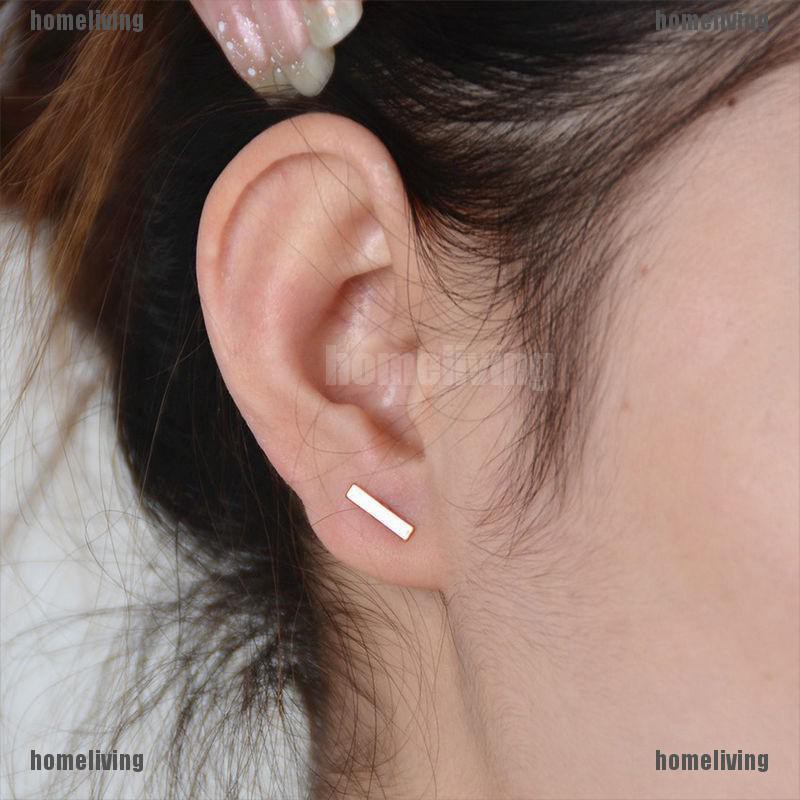 Khuyên tai kim loại chữ T đơn giản thời trang cho nữ