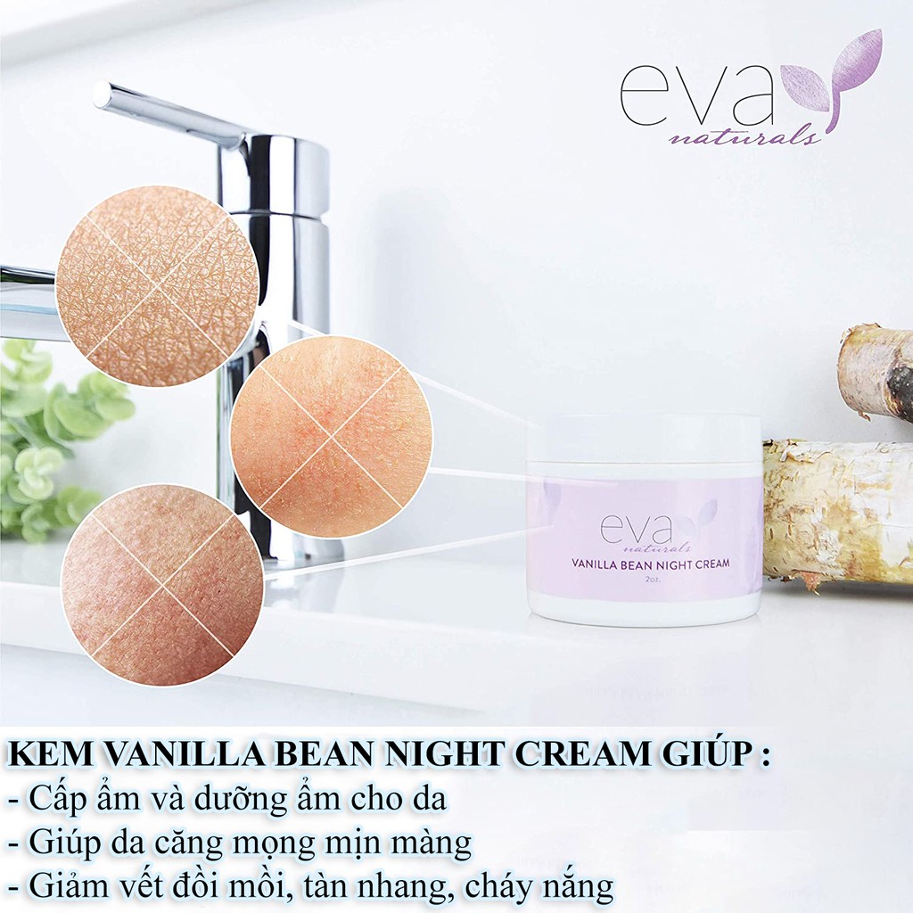 Kem Dưỡng Ẩm, Chống Lão Hóa Ban Đêm Eva Naturals Vanilla Bean Night Cream 60ml