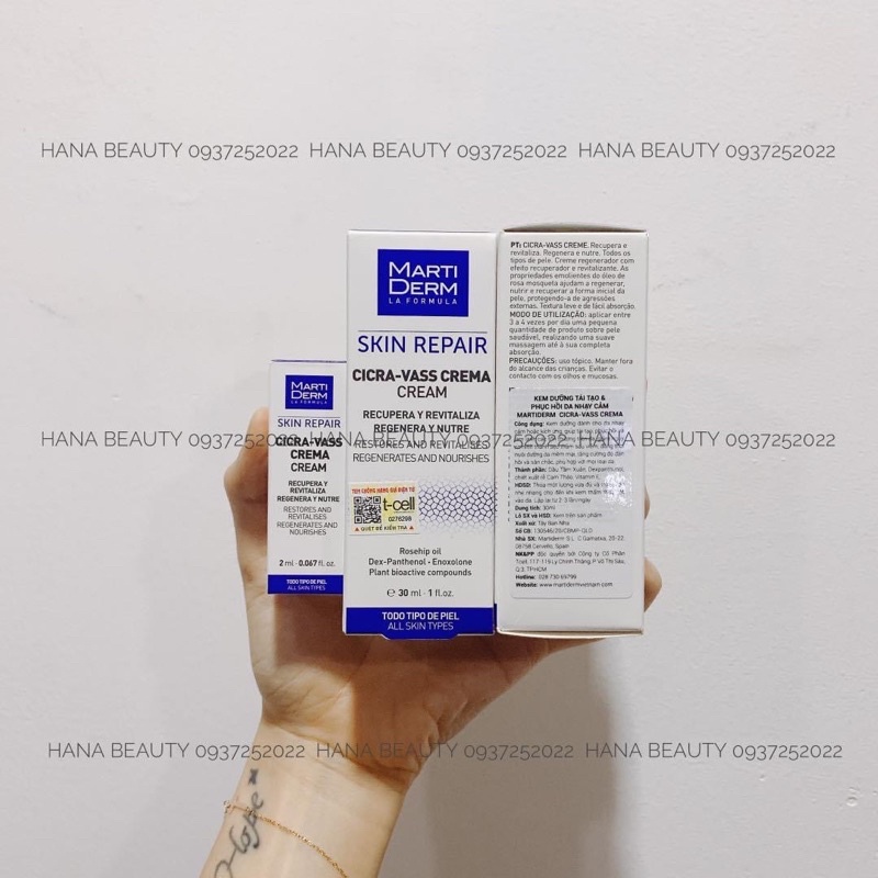 KEM dưỡng phục hồi Martiderm Cica Vass Crema 30ml ( Côngty)