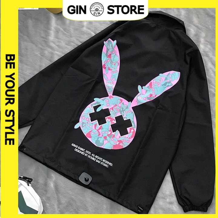 Áo Khoác Dù Bad Thỏ - Áo Jacket Form Rộng Nam Nữ - GIN STORE