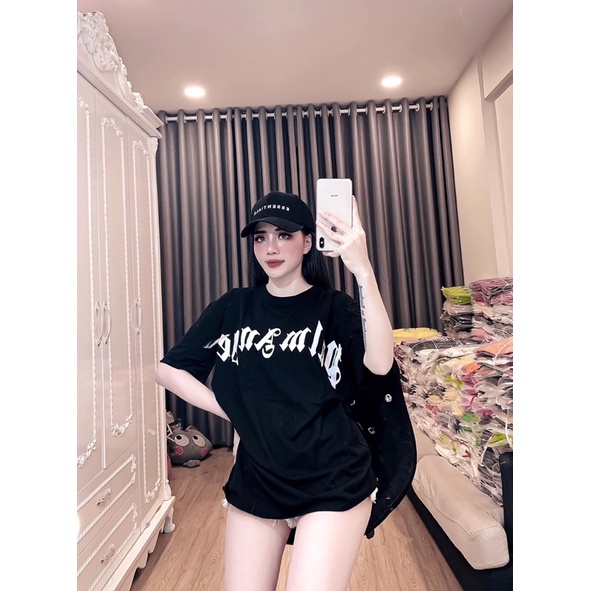 Áo thun Palm Angels Black dáng thụng dấu quần ,vải mát mịn