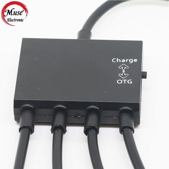 Bộ Chia Otg Micro Usb 2.0 4 Cổng Có Công Tắc Cho Điện Thoại Di Động