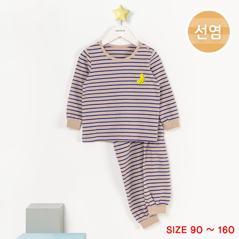 Đồ bộ ngủ tay dài quần áo thun cotton mặc nhà mùa hè cho bé trai và bé gái Unifriend Hàn Quốc U2022-2