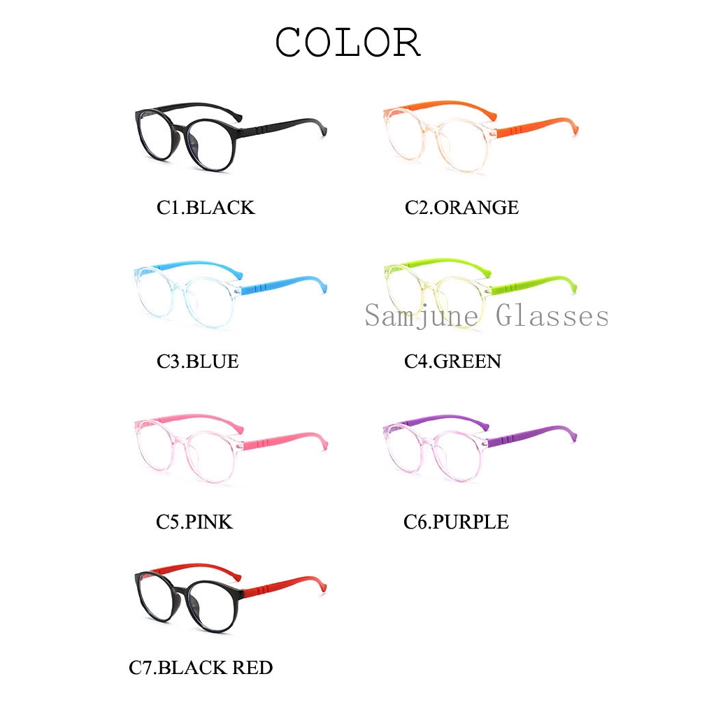 Mắt Kính Gọng Tròn Chống Ánh Sáng Xanh Cho Bé Samjune
